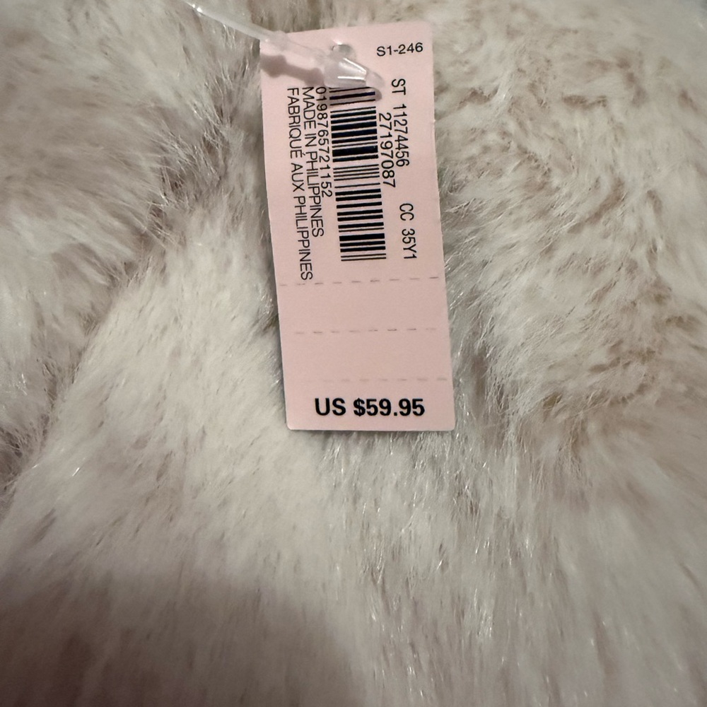 NWT Victoria's Secret Cream Faux Fur Hobo Bag - Picture 3 of 3